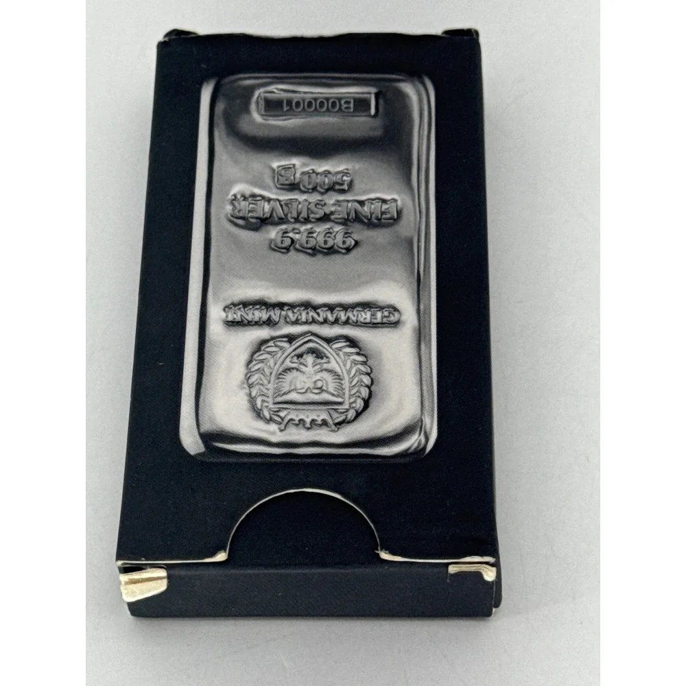Germania Mint 500g 999.9 Fine Silver Cast Bar Bullion Sealed Serialized Wrap 500